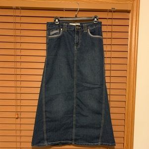 Long denim skirt